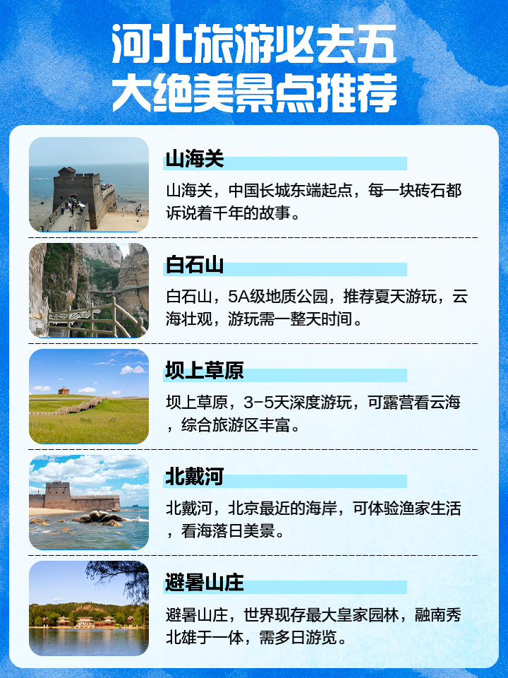 河北一日游的絕佳去處，河北一日游必去景點推薦